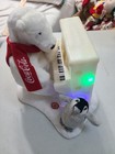 Vtg Collectible Musical Coca Cola Polar Bear Piano Penguin Plush Lights   Music