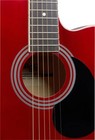 Red Auditorium Cutaway Acoustic-electric Guitar With Basswood Top