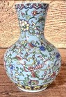 Chinese Old Porcelain Blue Background Enamel Colored  Vase