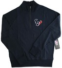 Ots Nfl Fleece Pullover Mens 1 4 Zip Midweight Jacket  Screen Printed Team Logo
