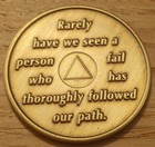 38 Year Alcoholics Anonymous Aa Founders Bronze Medallion Coin Sobriety Chip 