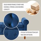 62  Tufted Storage Bench  Linen Upholstered Ottoman With Rolled Arm Design
