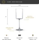 Claire 11 4oz White Wine Glass Set Of 2  Elegant Crystal Stemware Stemmed Wine G