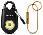 Police Personal Security Alarm Led Flashlight Keychain Emergency Siren Black
