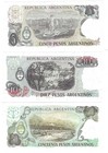 1984-1985 Argentina 5  10  50 Peso P312a 2  P313a 2  P134a 2 Unc 3 Notes