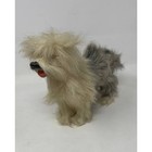Vintage Realistic Old English Sheepdog Dog Figure Figurine Real Rabbit Fur 7 