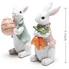 2 Pcs Resin Easter Bunny Figurine   Hand-painted White Rabbit Spring Home Decor