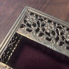 Vtg Gold Tone Metal Filigree Tissue Box Cover  Mcm Hollywood Rectangular