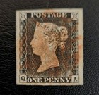 Great Britain Queen Victoria 1d Penny Blacks  Maltese Cross Cancels Lot  choice 