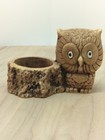Vtg 1981 Owl Figurine Tree Stump 3 25  T X 4 5  Long