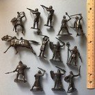 12 Recast Marx 60mm Plastic Medieval Knights Playset Toy Soldier Figures  horse