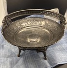 Antique Southington Co Quadruple Plate  73 Silver Basket - Rare Camel Scene