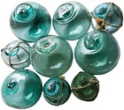 Japanese Glass Fishing Floats  9  Mix  Size hues All Makers Marks Antique Usa Bz