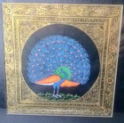 Indian Mughal Period Peacock Painting-in Frame