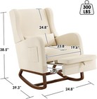 Nursery Rocking Chair Glider Rocker Indoor With Footrest Beige   High Back