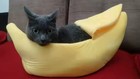 Funny Banana Cat Bed House Cozy Pet Cave Kennel Soft Cushion Mat Dog Basket