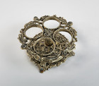 Vtg Filigree Footed Lipstick Holder Hollywood Regency Gold-tone 4 Tube Holder