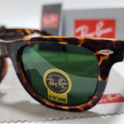 Ray-ban Wayfarer Rb2140 Sunglasses Tortoise Brown Frame Glass Green Lens 50mm