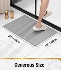 Shower Mat Non Slip  24 X 16 Inch Bath Mat For Tub With Drain Holes  Soft Pvc Lo