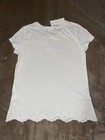 Polo Ralph Lauren Girl Lg 12-14 White T-shirt Eyelet Embroidered Pony Logo Shirt
