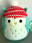 New Kellytoy Squishmallows Winston The Owl Christmas Holiday Hat 9 5 