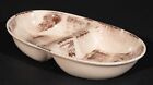 Vernon Ware Vintage Barkwood Ceramic Oval Divided Vegetable Bowl 1950 s Retro