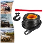 1 2x92ft Synthetic Winch Rope W  Hook 31500lbs Car Tow Recovery Cable Tow Black