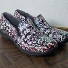 Dansko Professional Clogs Leather Floral Print Slip On Nursing Work Eu 40
