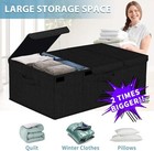 Deep Under Bed Storage Container  10  Tall Height Underbed Box Bin With Black