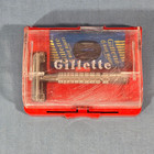 Vintage 1954 Gillette Z-2 Flare Tip Ss Tto Safety Razor W case Blue Blades Usa