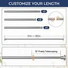 Adjustable Shower Curtain Rod 31-80 Inch  Never Rust Stainless Steel Silver T