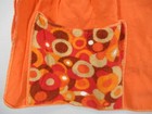 Vintage 60s 70s Groovy Kitchen Half Apron Orange Brown Cotton