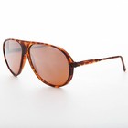 Mirrored Amber Lens Vintage Brown Aviator Sunglass - Slater