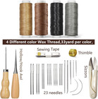 Leather Sewing Kit  Upholstery Repair Kit With Waxed Thread  Sewing Awl  Needles
