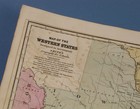 Antique 1839 Hand Colored Map Of The Western States   indian Territory 