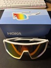Hoka Sprint Sight Cycling Sunglasses White Frame Mirrored Shield Lens
