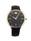 Movado Ultra Slim 0607091 Black Dial Leather Strap Women s Watch