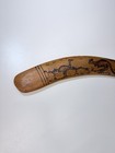 Vintage Hand Carved Wildlife Australian Aboriginal Boomerang 25   Hardwood