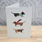 Christmas Greeting Card Dachshund Through The Snow  happy Howlidays   Dogs