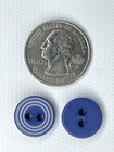 Glazed Ceramic Buttons 5 8  Set Of Two Delft Blue White Vtg Etched Ring Detail