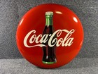 Vtg 1968  Coca-cola Company Classic Red Metal Coke Button Sign   16  Diameter