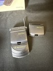 Motorola Startac St7868w Black Dual Band Flip Cell Phone With Accessories
