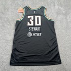 New York Liberty Wnba Basketball Jersey Size 44 M Black   30 Stewart