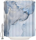 Marble Shower Curtain  Blue And Grey Small Stall Shower Curtains For Bathroom ba