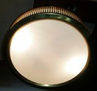 Art Deco Brass Ceiling Light Fixture Vintage Hanging Pendant Milk Glass Lamp