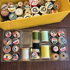 50  Vintage Wooden Wood Sewing Thread Spools Coates Talon Star Hemingway Clarks 