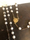 Antique French Child s White Glass 57 Beaded Rosary Nd Lourdes