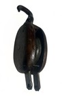 Antique Cast Iron   Wood Single Wheel Block   Tackle Pulley Farm Mill Nautical