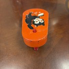 Vintage Halloween T  Cohn Tin Noisemaker Black Cat Jack-o-lantern Made In Usa