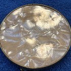 Vintage Mother Of Pearl Compact Mirror Brass Mosaic Shell Powder Makeup Case